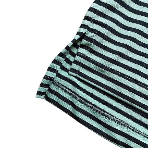 DUNNING GOLF Polo Shirt Navy and Teal Striped Size Medium - Picture 3 of 4